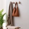 Scandinavian Solid Wood Wall Mounted Clothes Hook Pebble Shape Punch Free Door Hanger 2