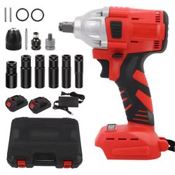 cordless impact wrench 1000nm high torque brushless electric drill with battery and charger