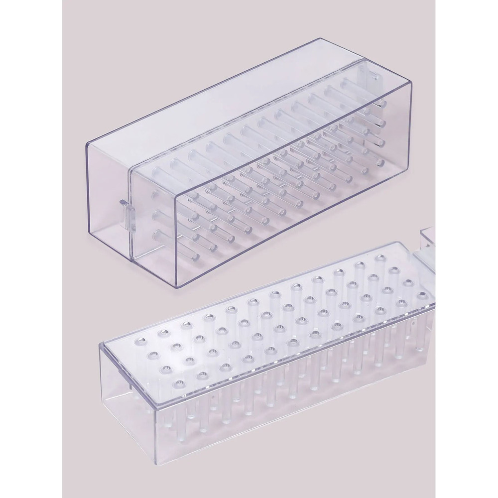 Transparent Nail Drill Bits Storage Box With 48 Holes Manicure Display Stand Organizer 4