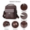 Men Crossbody Shoulder Bag Waterproof PU Leather Messenger Tote With Large Capacity 6