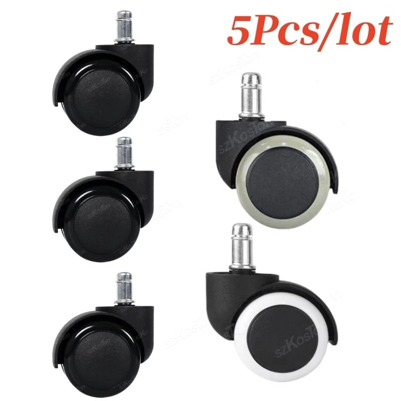 5 Pcs Universal Office Chair Wheels 2 Inch Heavy Duty Swivel Casters With Rubber Brake 0