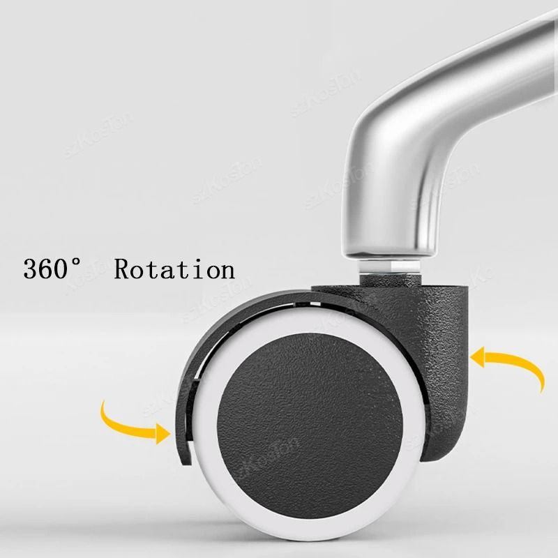 5 Pcs Universal Office Chair Wheels 2 Inch Heavy Duty Swivel Casters With Rubber Brake 2