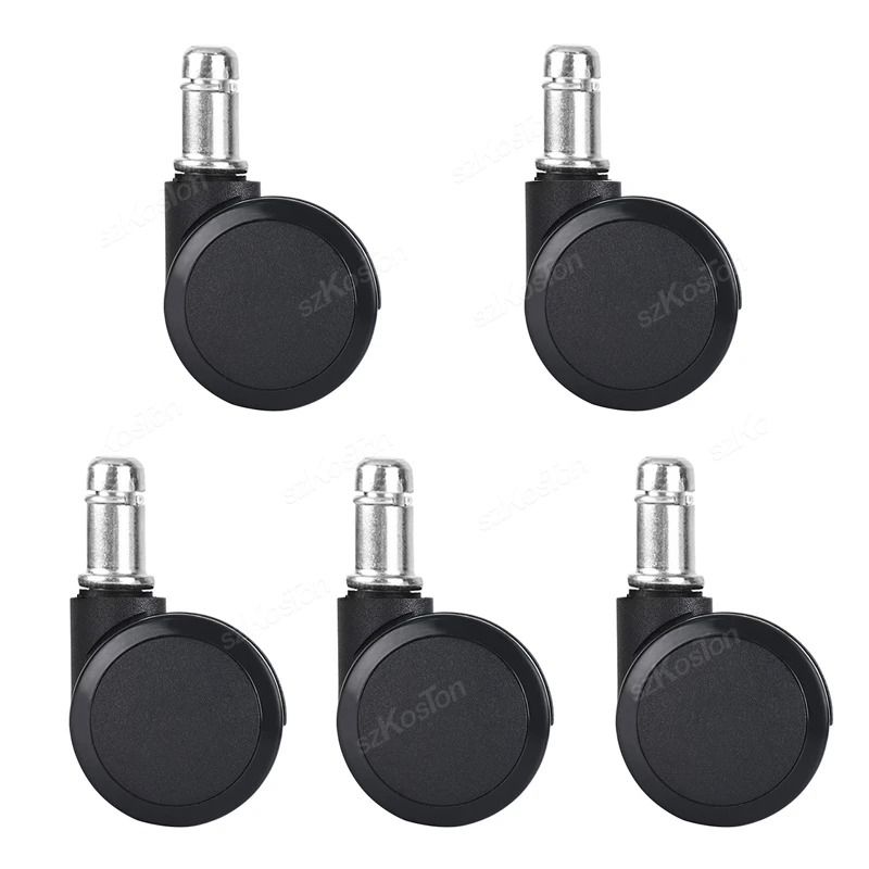 5 Pcs Universal Office Chair Wheels 2 Inch Heavy Duty Swivel Casters With Rubber Brake 7
