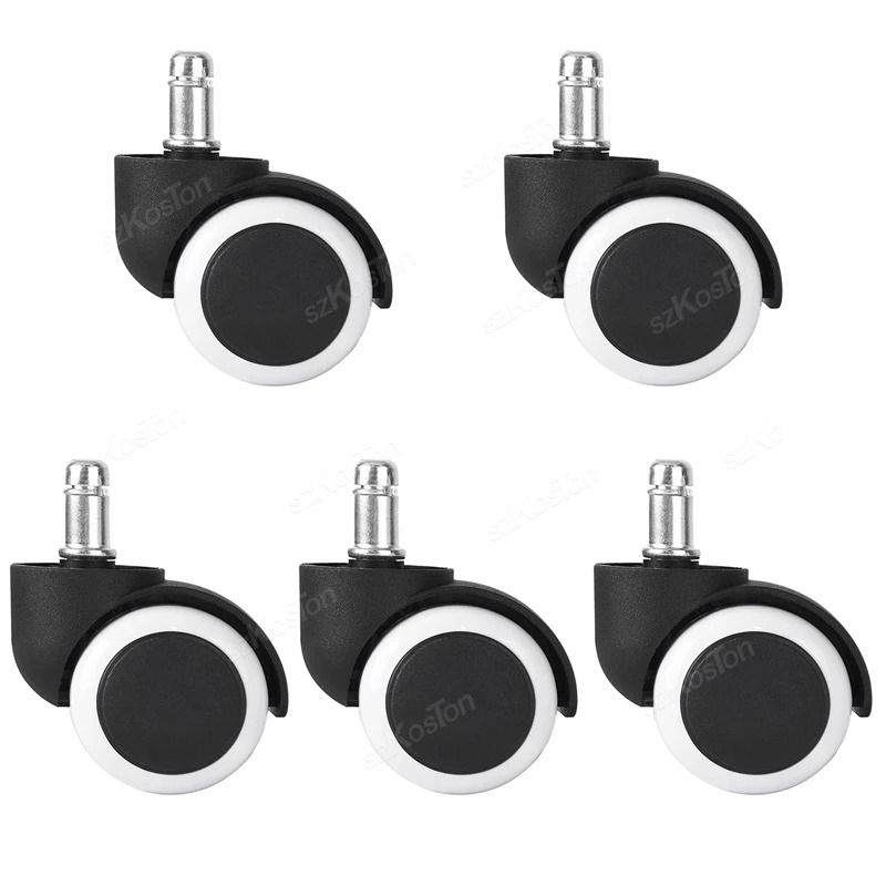 5 Pcs Universal Office Chair Wheels 2 Inch Heavy Duty Swivel Casters With Rubber Brake 8
