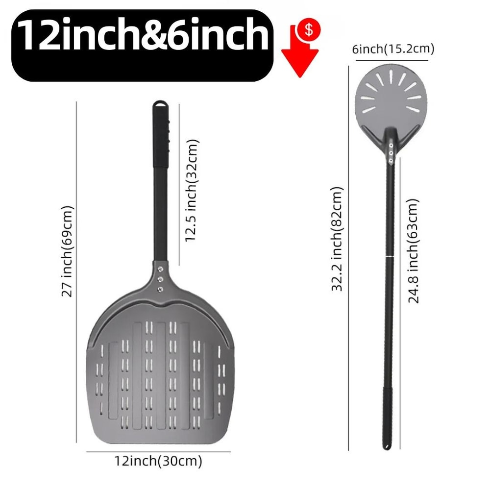 Aluminum Pizza Peel Bread Paddle With Wooden Handle 11
