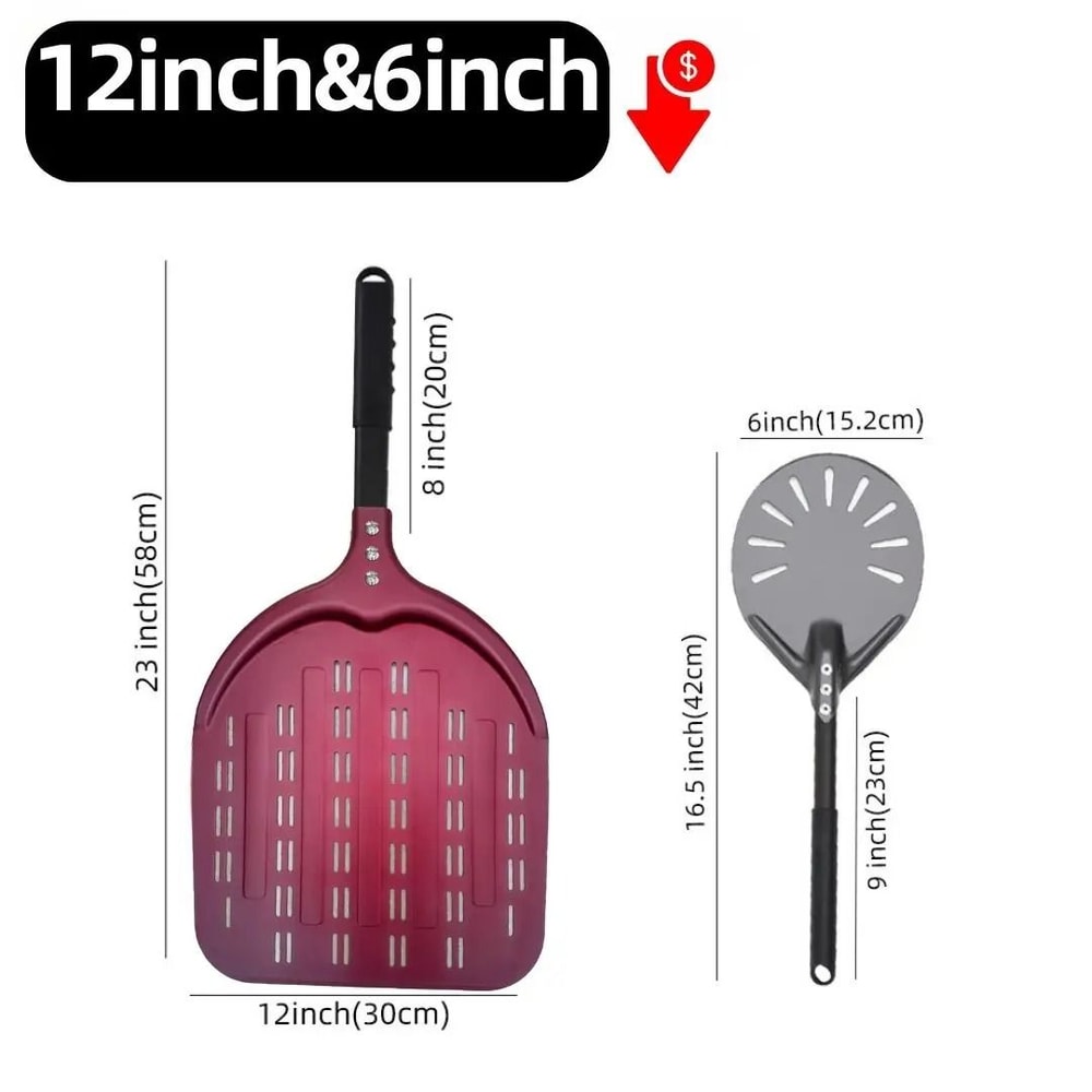 Aluminum Pizza Peel Bread Paddle With Wooden Handle 12