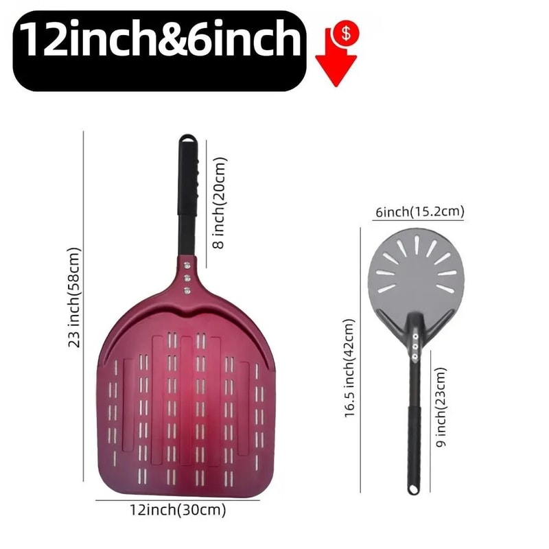Aluminum Pizza Peel Bread Paddle With Wooden Handle 12