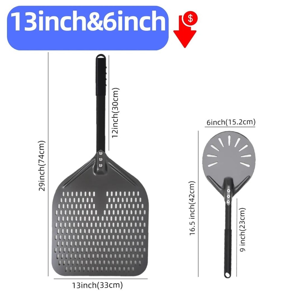 Aluminum Pizza Peel Bread Paddle With Wooden Handle 18