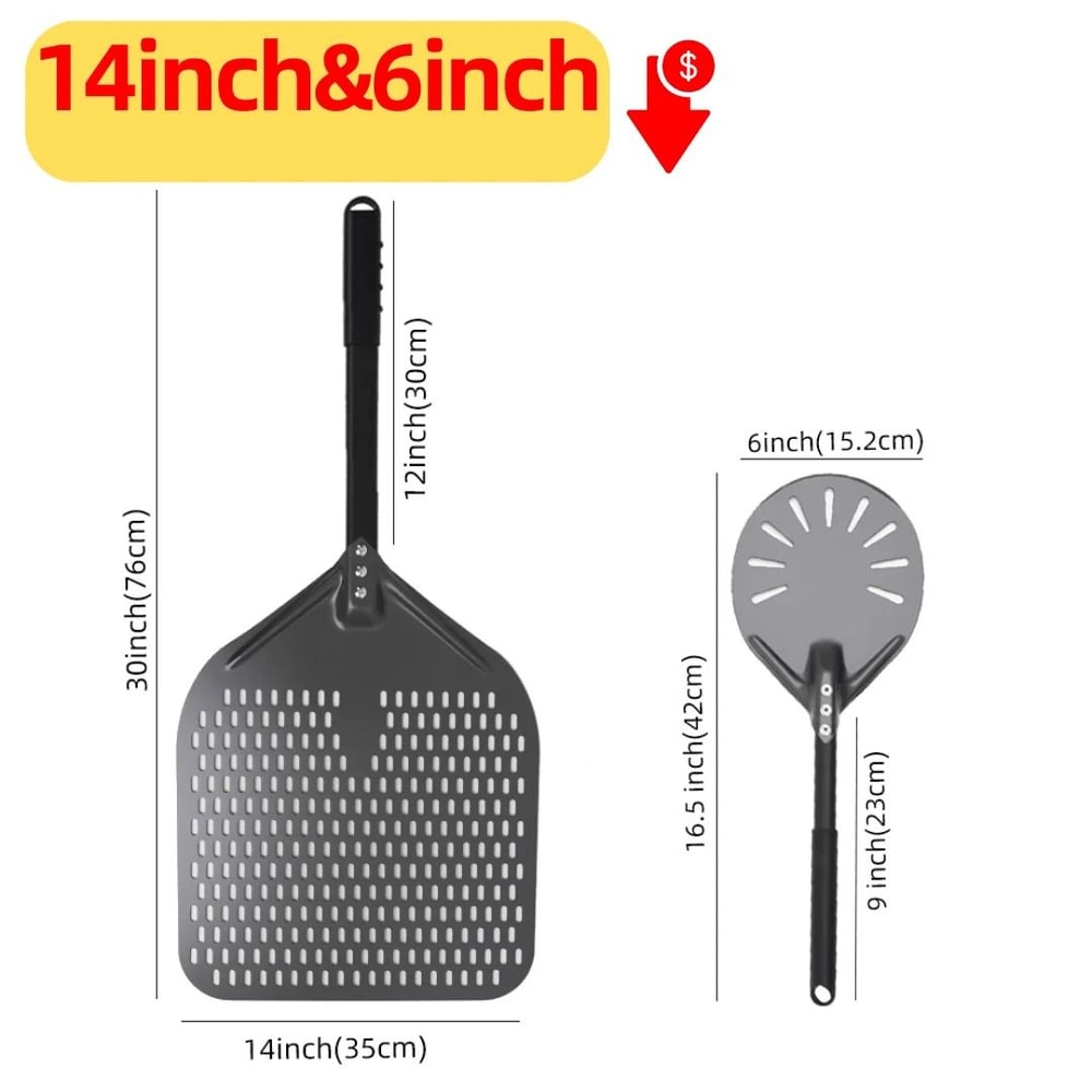 Aluminum Pizza Peel Bread Paddle With Wooden Handle 20