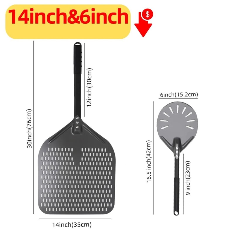 Aluminum Pizza Peel Bread Paddle With Wooden Handle 20