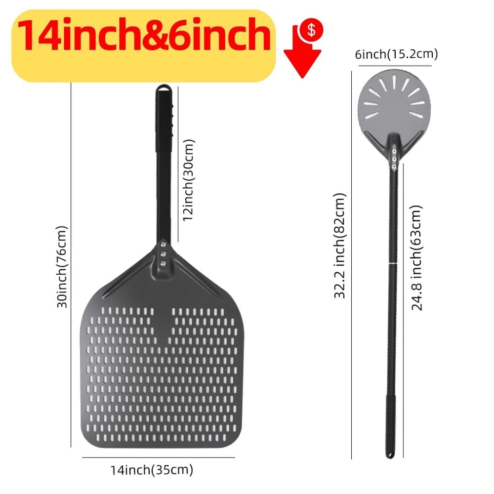 Aluminum Pizza Peel Bread Paddle With Wooden Handle 21
