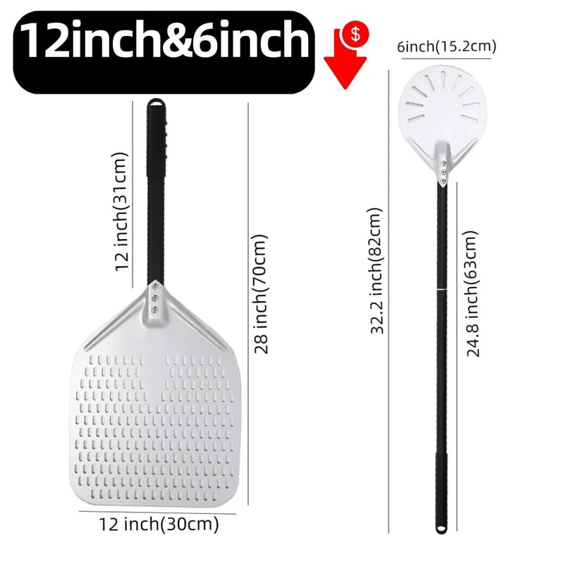 Aluminum Pizza Peel Bread Paddle With Wooden Handle 27