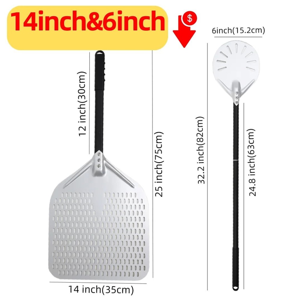 Aluminum Pizza Peel Bread Paddle With Wooden Handle 29