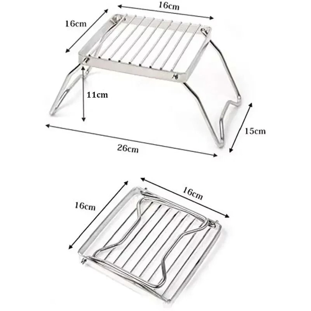 Outdoor Stainless Steel Folding Camping Stove And Grill Rack Set 4