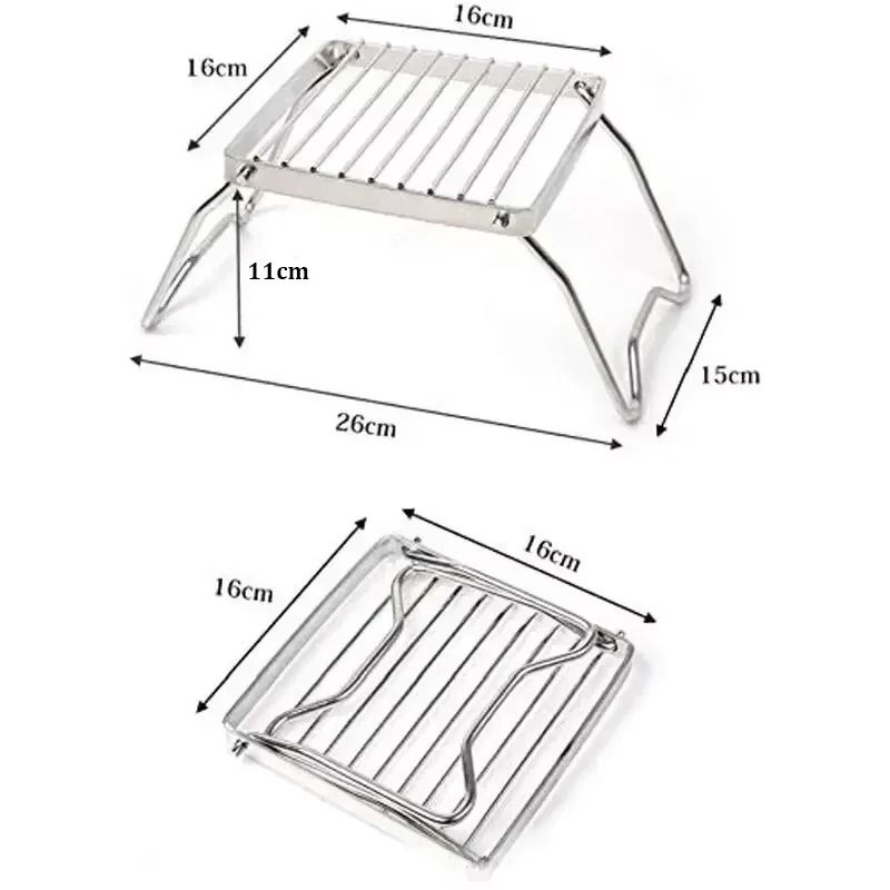 Outdoor Stainless Steel Folding Camping Stove And Grill Rack Set 4
