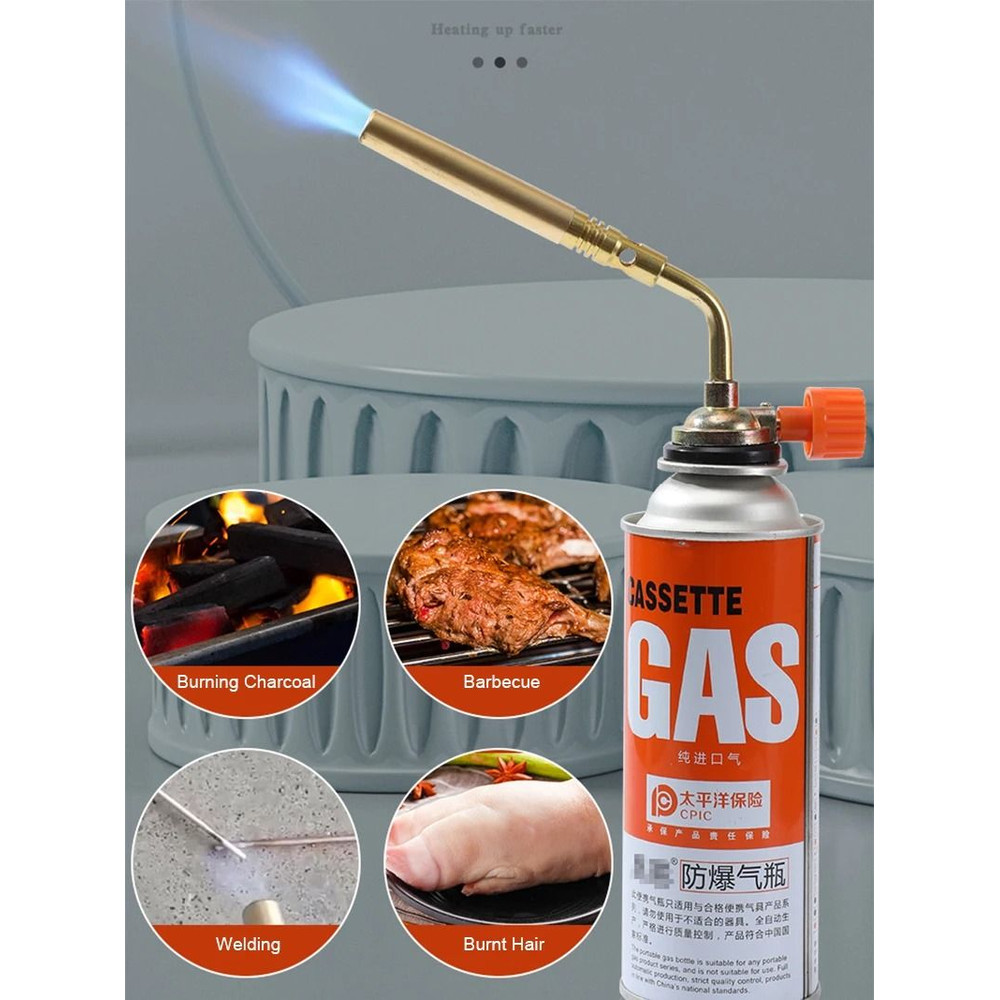 Butane Burner Welding Gas Torch Flame Gun Brazing Flamethrower Outdoor Camping BBQ Portable Solderi 5