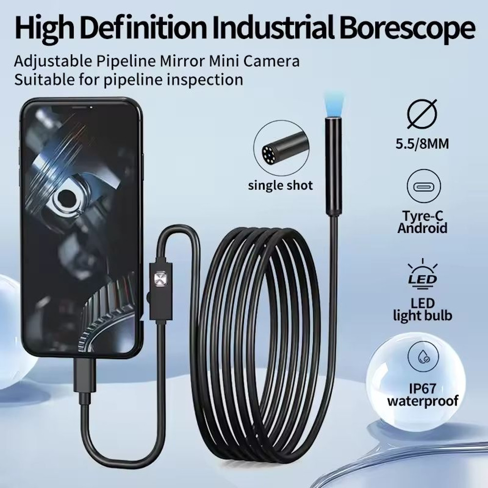 Type C Android Endoscope Camera Waterproof Mini Inspection Borescope 0
