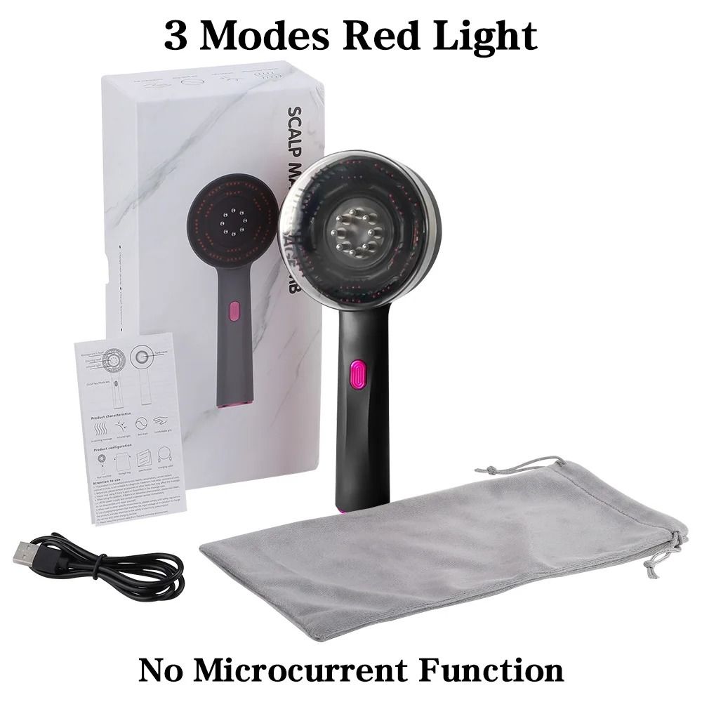 Electric Microcurrent Hair Massage Comb With Red Light Therapy And Scalp Kneading Function 9