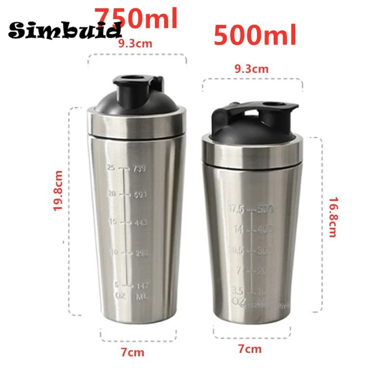 Stainless Steel Protein Shaker Bottle With Mixing Ball Leak Proof Gym Water Bottle 1