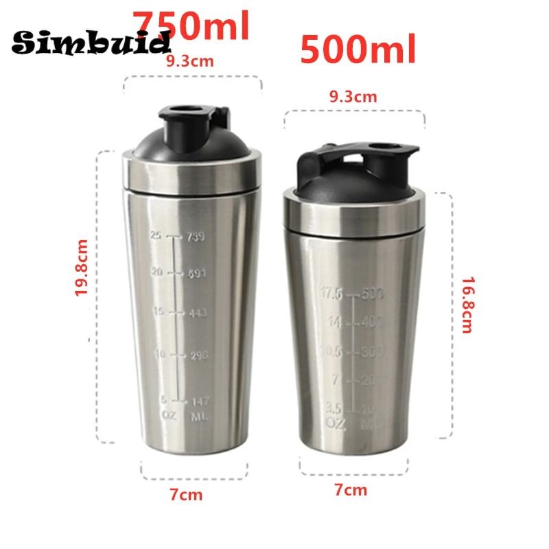 Stainless Steel Protein Shaker Bottle With Mixing Ball Leak Proof Gym Water Bottle 6