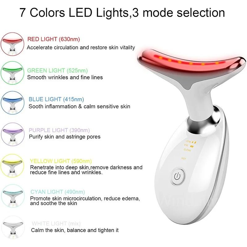 Face Lift Neck Beauty Device With 7 Light Therapy Modes And EMS Microcurrent Massage 5