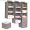 Hanging Closet Organizer With Drawers Foldable Clothes Storage Shelves 0