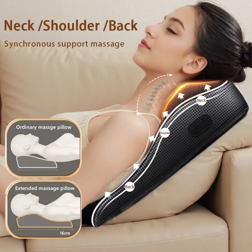 Electric Shiatsu Neck And Back Massager Pillow With Heat And Vibration For Home Or Car 5