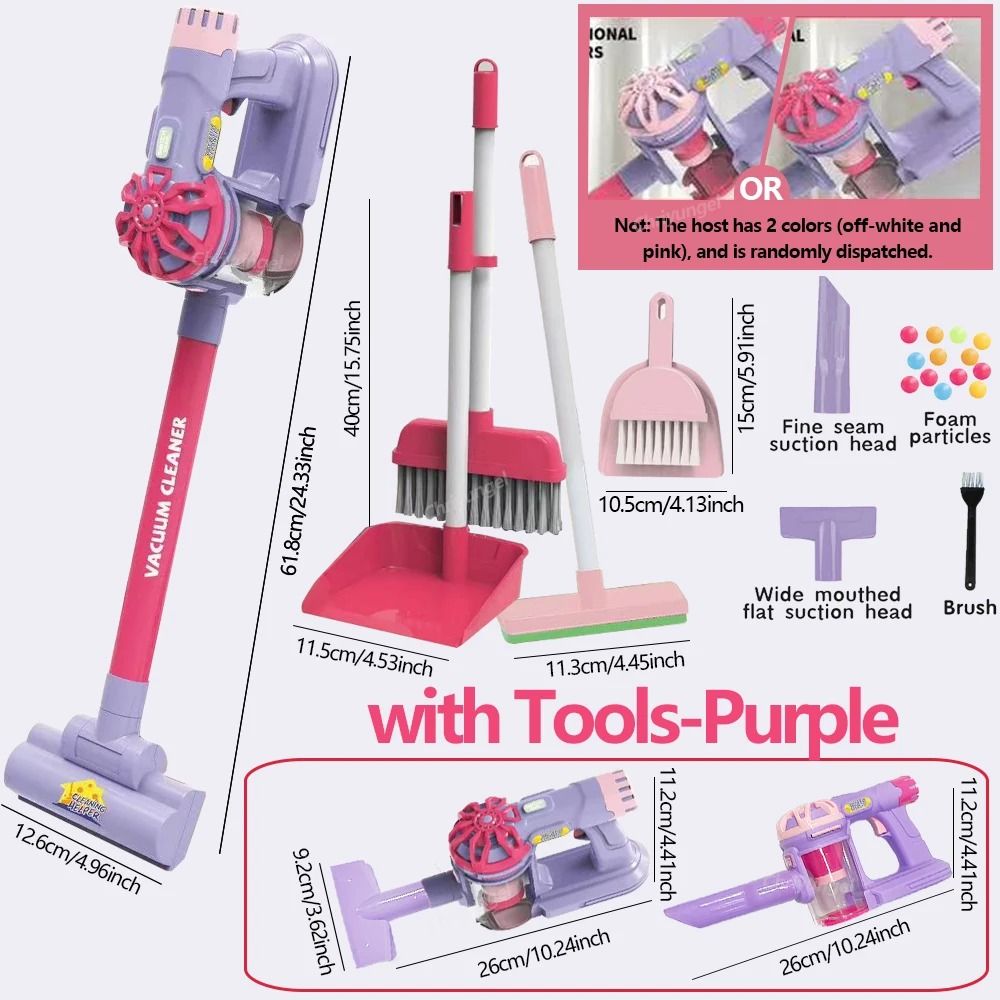 Kids Electric Vacuum Cleaner Play Set Educational Role Play Toy For Toddlers 14