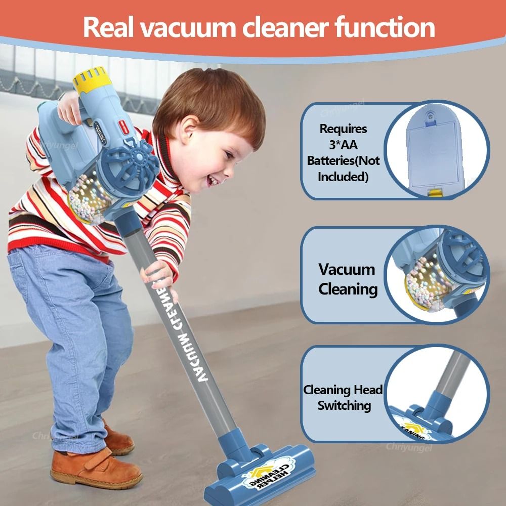Kids Electric Vacuum Cleaner Play Set Educational Role Play Toy For Toddlers 3
