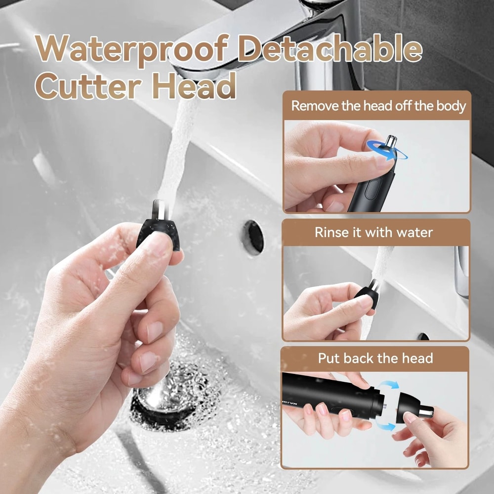 Electric Nose Hair Trimmer Rechargeable 360 DualBlade Grooming Tool For Men 5