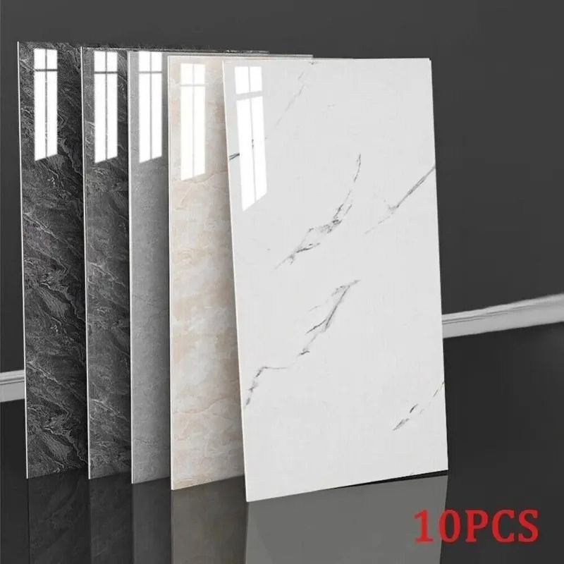 Self Adhesive Marble Tile Stickers 10pcs Waterproof Peel And Stick Wall And Floor Tiles For Kitchen 0