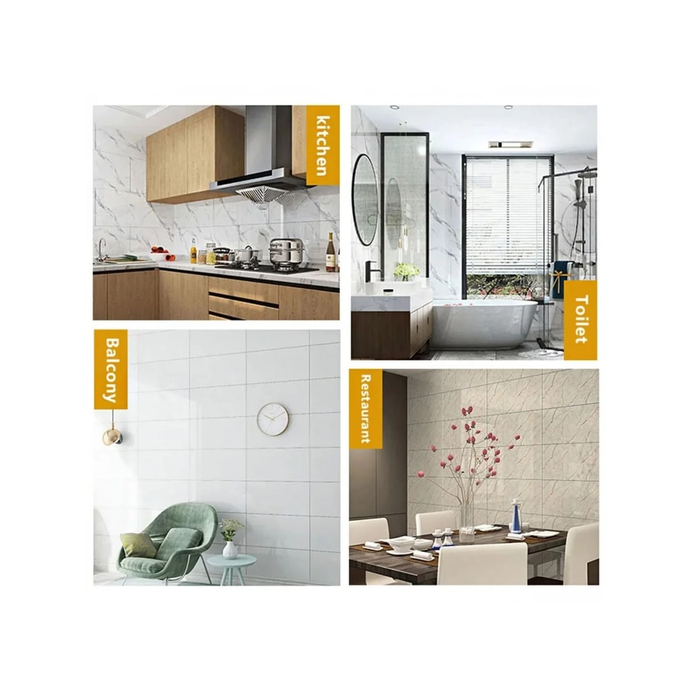 Self Adhesive Marble Tile Stickers 10pcs Waterproof Peel And Stick Wall And Floor Tiles For Kitchen 4