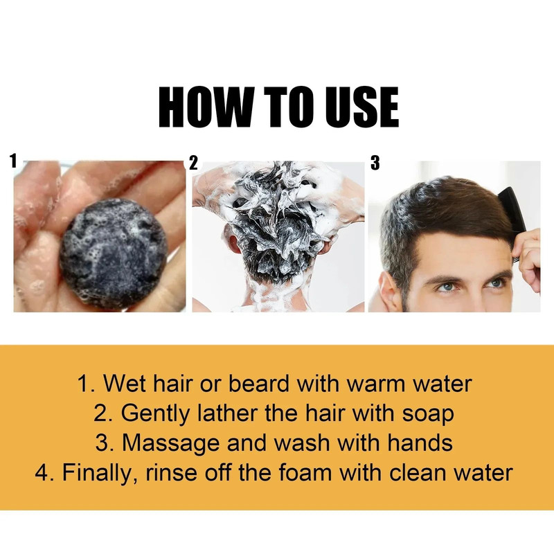 Polygonum Multiflorum Hair Darkening Shampoo Bar Natural Black Hair Repair And Nourishing Soap 6