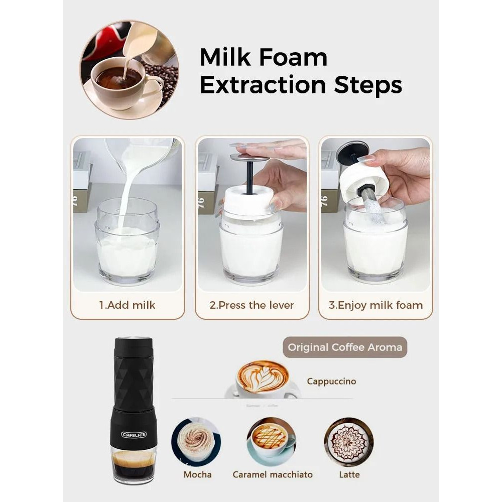 3 In 1 Portable Coffee Machine Manual Espresso Maker For Travel And Home Use 3