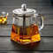 Heat Resistant Glass Teapot With Stainless Steel Infuser Clear Square Tea Kettle For Loose Leaf Te 0