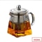 Heat Resistant Glass Teapot With Stainless Steel Infuser Clear Square Tea Kettle For Loose Leaf Te 9