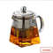 Heat Resistant Glass Teapot With Stainless Steel Infuser Clear Square Tea Kettle For Loose Leaf Te 6