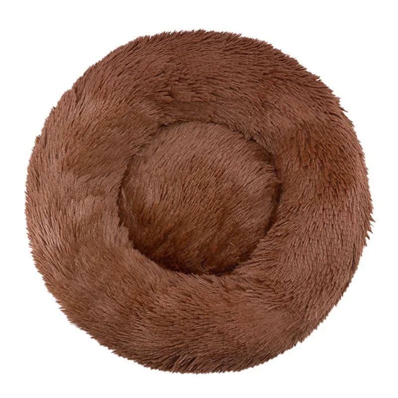 Round Plush Pet Bed Super Soft Warm Sleeping House For Cats And Dogs 8