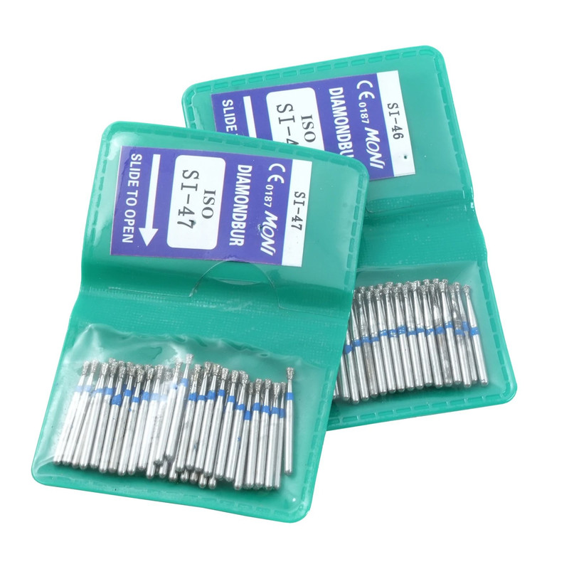 50 Piece Dental Diamond Burs Set High Speed Polishing And Smoothing Drill Tools 1