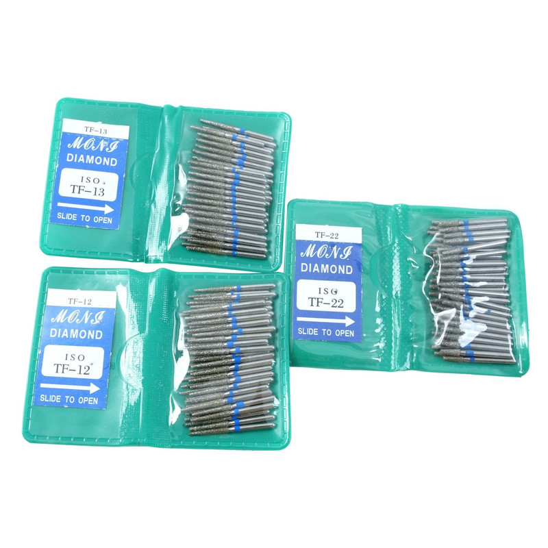 50 Piece Dental Diamond Burs Set High Speed Polishing And Smoothing Drill Tools 2