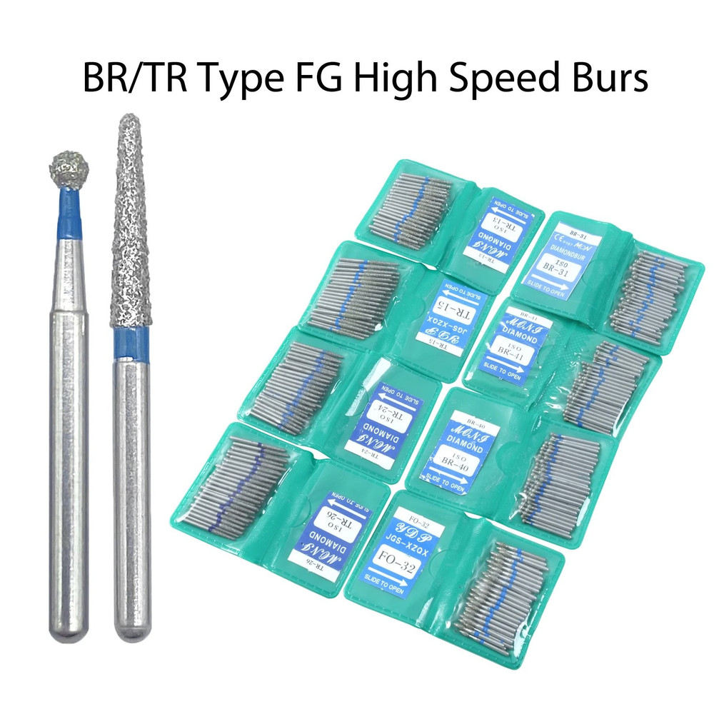 50 Piece Dental Diamond Burs Set High Speed Polishing And Smoothing Drill Tools 3
