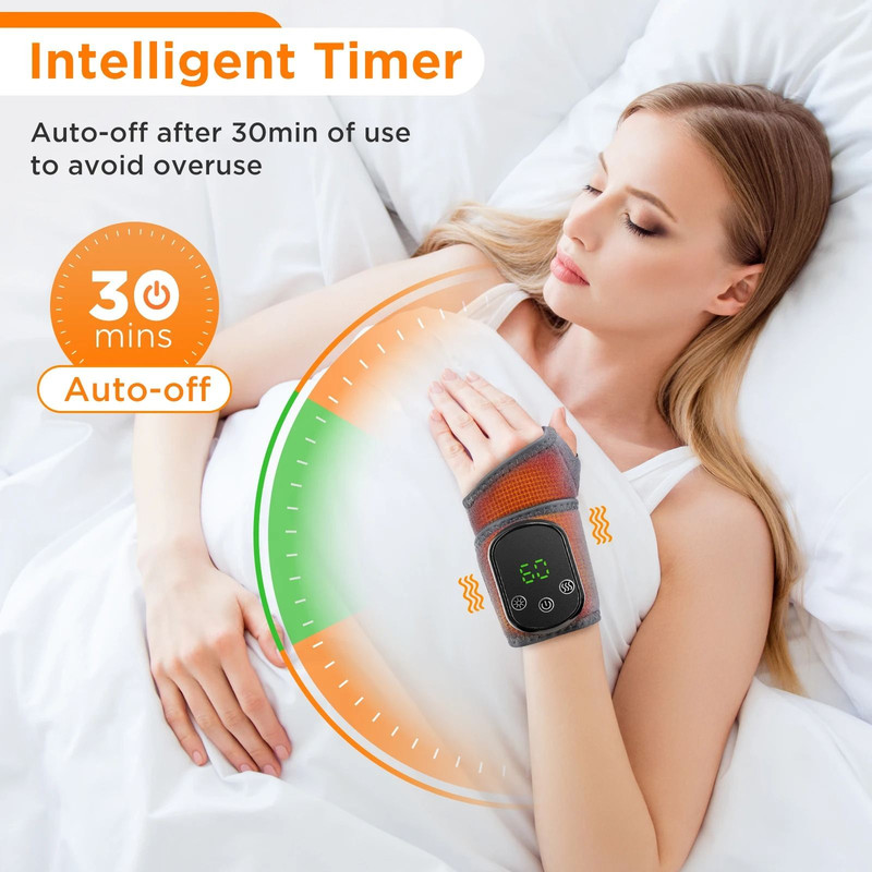 2 In 1 Heating Wrist Guard With Vibration Massage USB Adjustable Hot Compress Wristband 4