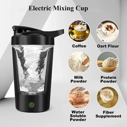 electric protein shaker bottle with automatic mixing for home and travel