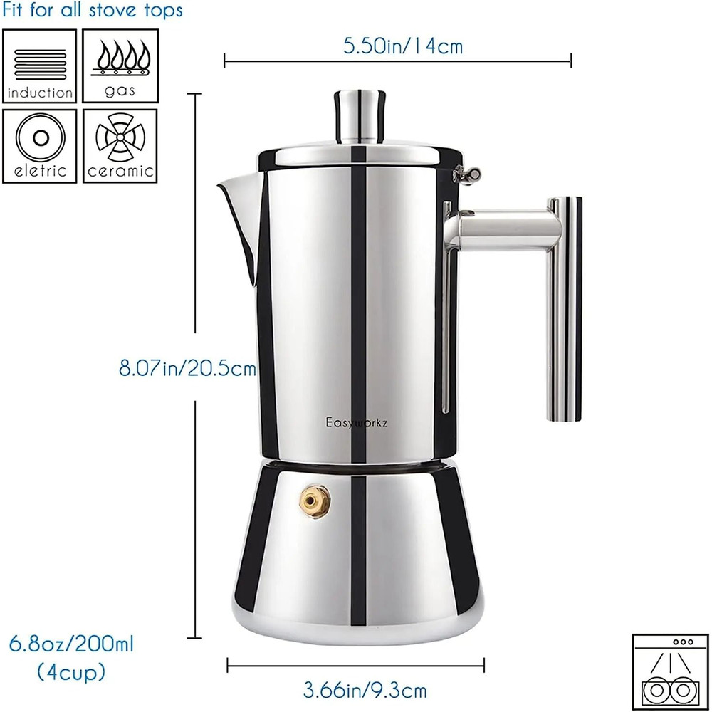 Stainless Steel Stovetop Espresso Maker For Rich Italian Coffee 2