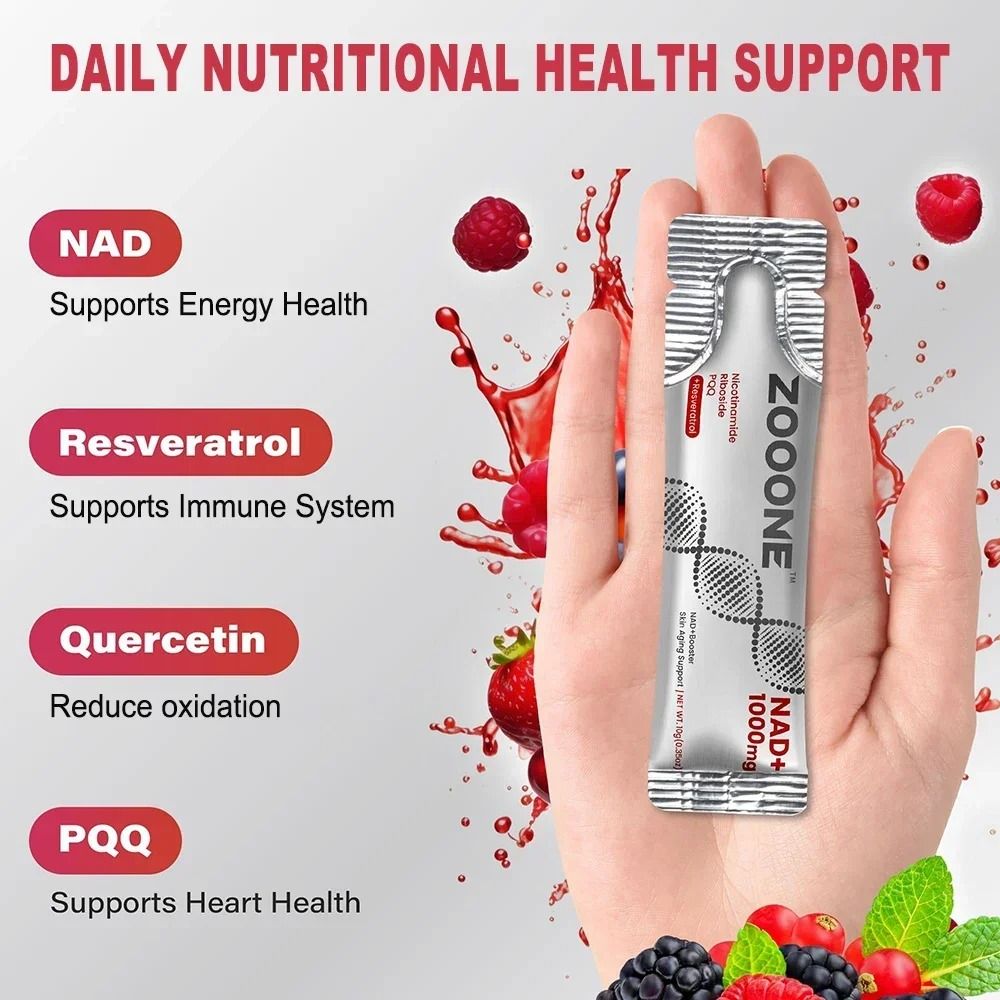 NAD Plus Berry Flavored Drink Mix For Energy Focus And Anti Aging Support 1