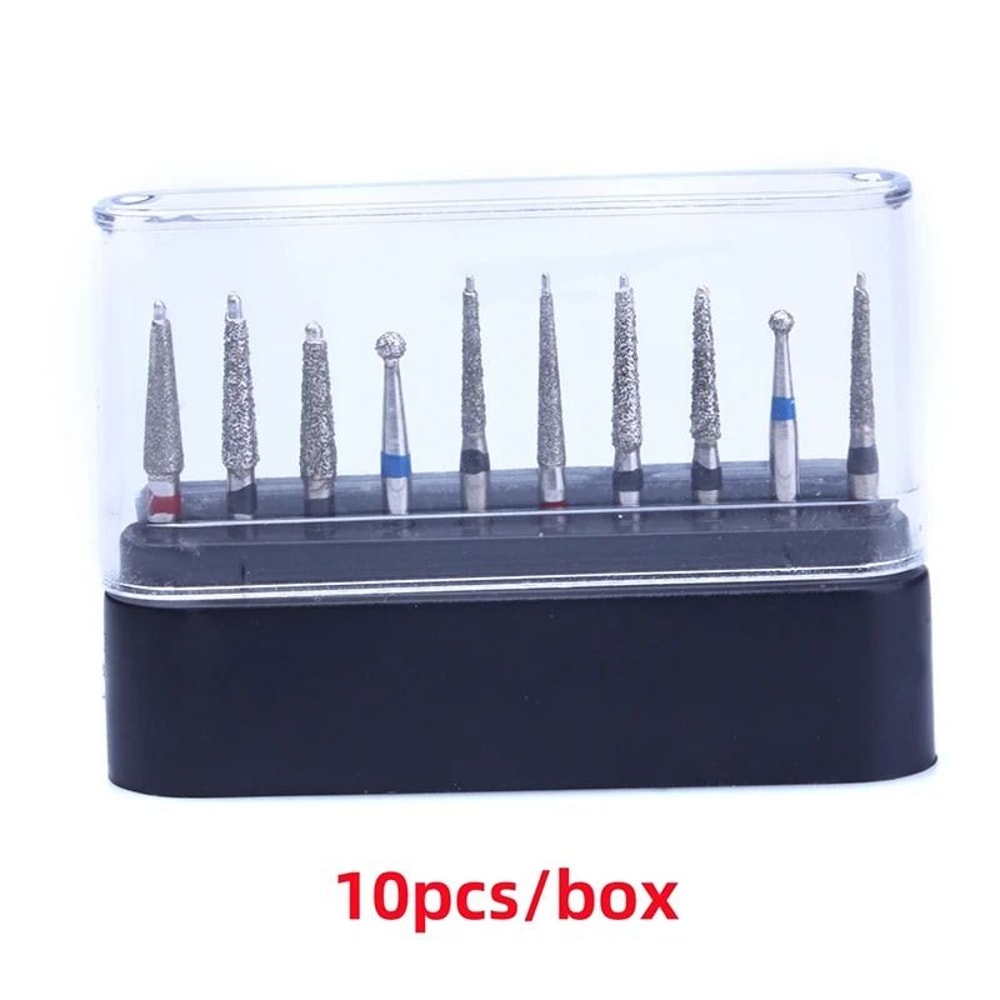 Dental Diamond Bur Kit With Storage Box For High Speed Handpiece 15