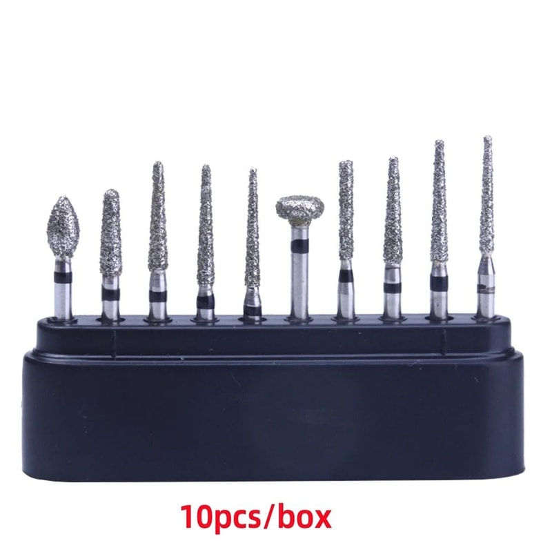 Dental Diamond Bur Kit With Storage Box For High Speed Handpiece 17