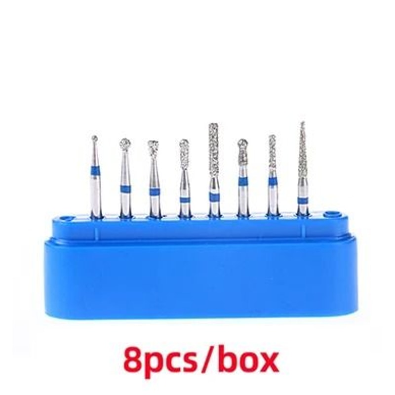 Dental Diamond Bur Kit With Storage Box For High Speed Handpiece 8