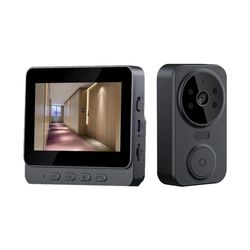 wireless video doorbell with 4.3 inch screen and two way intercom