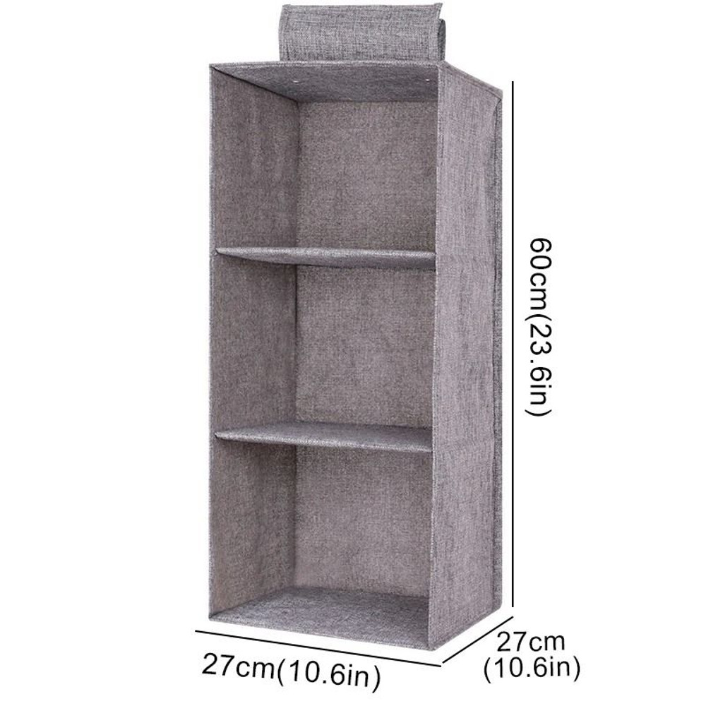Cotton Linen Hanging Storage Organizer With Drawers For Closet And Wardrobe 9